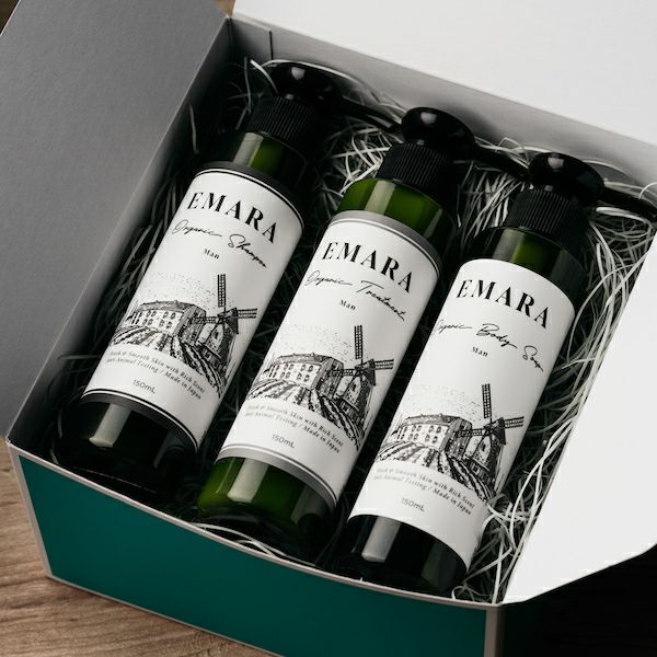 150mLメンズ３点セットギフトボックス中身イメージ